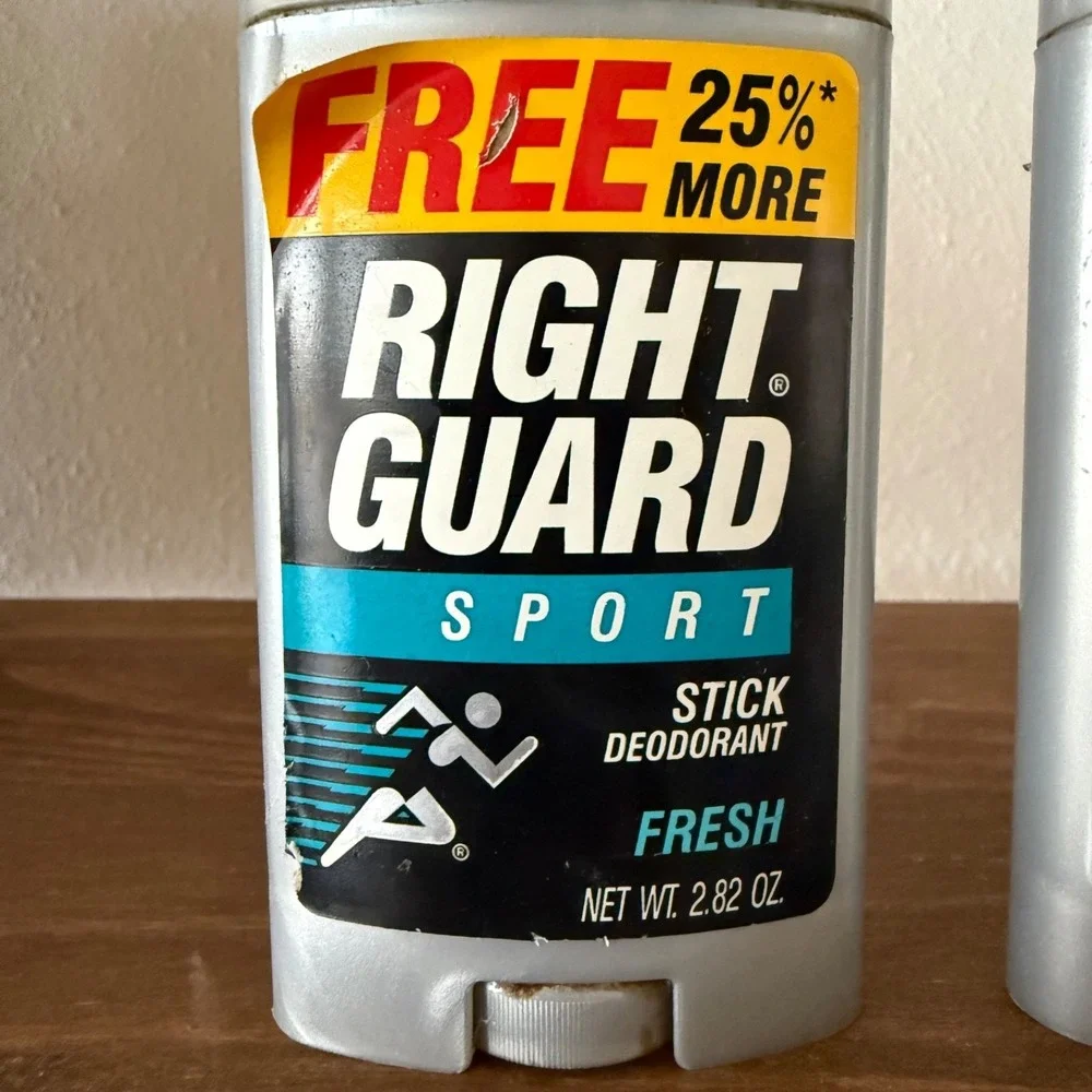 Vintage Right Guard Sport Deodorant 2.82 oz 1992 Stick Lot 3 Old Stock Rare Prop